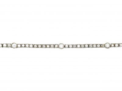 Art Deco Platinum Tennis Bracelet set with Diamonds