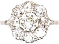 Early 20th Century 18ct White Gold Diamond Cluster Ring