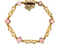 Edwardian 15ct Gold Bracelet set with Pink Tourmalines