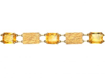 1960s 9ct Gold & Citrine Bracelet