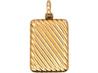 Edwardian 15ct Gold Rectangular Locket with Ridged Detail