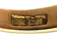 Victorian 15ct Gold Rub Over Set Sapphire & Diamond Ring