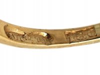 Edwardian 18ct Gold, Sapphire & Diamond Oval Eye Ring