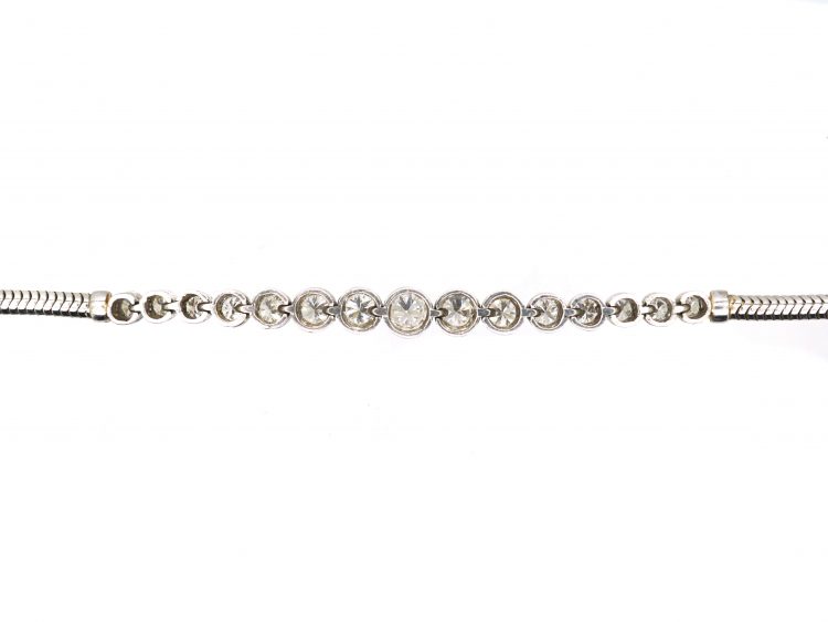 Art Deco 18ct White Gold Bracelet set with Graduating Diamonds