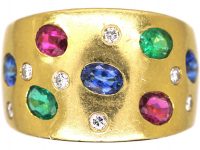 Italian 1970s 18ct Gold Harlequin Ring