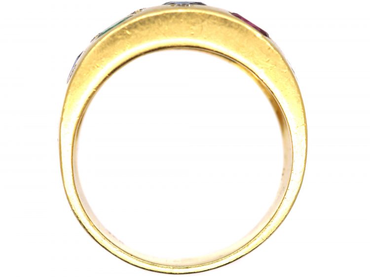 Italian 1970s 18ct Gold Harlequin Ring