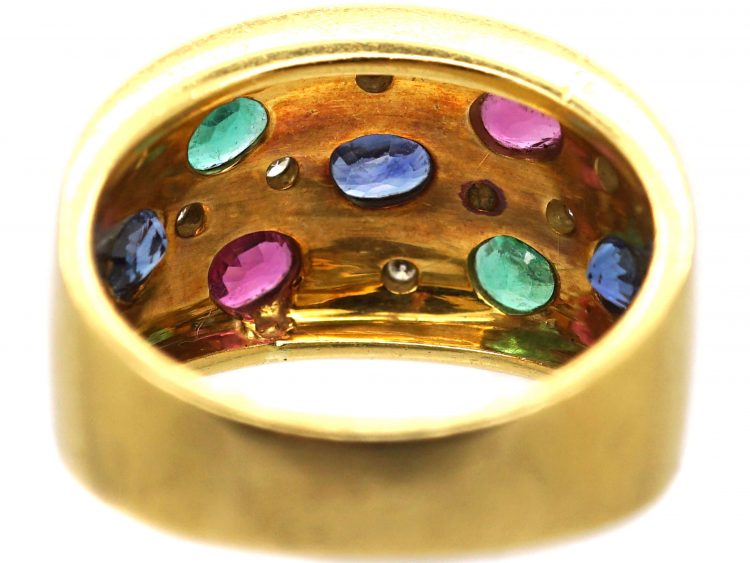 Italian 1970s 18ct Gold Harlequin Ring
