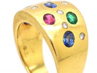 Italian 1970s 18ct Gold Harlequin Ring