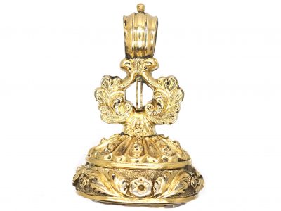 Georgian Gold Cased Seal with Citrine Intaglio of an Eagle