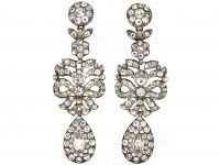 Early 20th Century Silver & Paste Long Drop Earrings