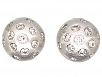 18ct White Gold Bombé Earrings set with Diamonds