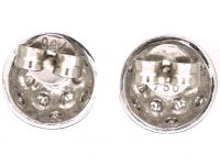 18ct White Gold Bombé Earrings set with Diamonds