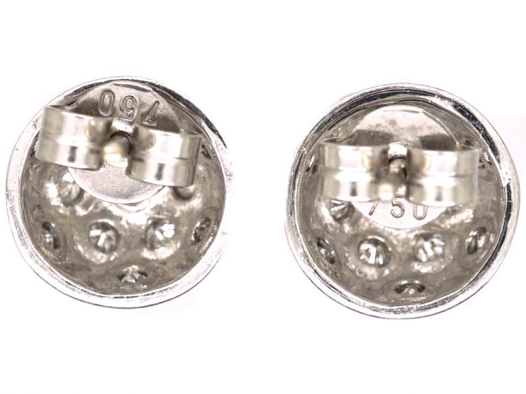 18ct White Gold Bombé Earrings set with Diamonds