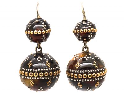 Victorian Bakelite Ball Earrings