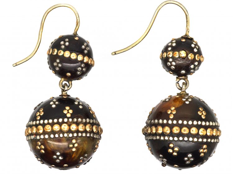 Victorian Bakelite Ball Earrings