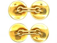 Edwardian 18ct Gold & Enamel Cufflinks set with Rubies & Diamonds