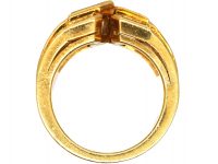 Modernist 18ct Gold Gauntlet Ring set with Princess Cut & Bullet Diamonds