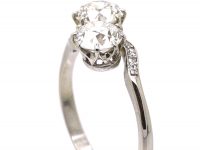 Edwardian Platinum, Two Stone Diamond Crossover Ring