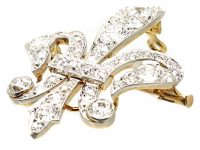 Victorian 15ct Gold & Platinum, Fleur de Lys Pendant / Brooch set with Diamonds