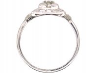 Early 20th Century Platinum Square Panel Ring set with Diamonds