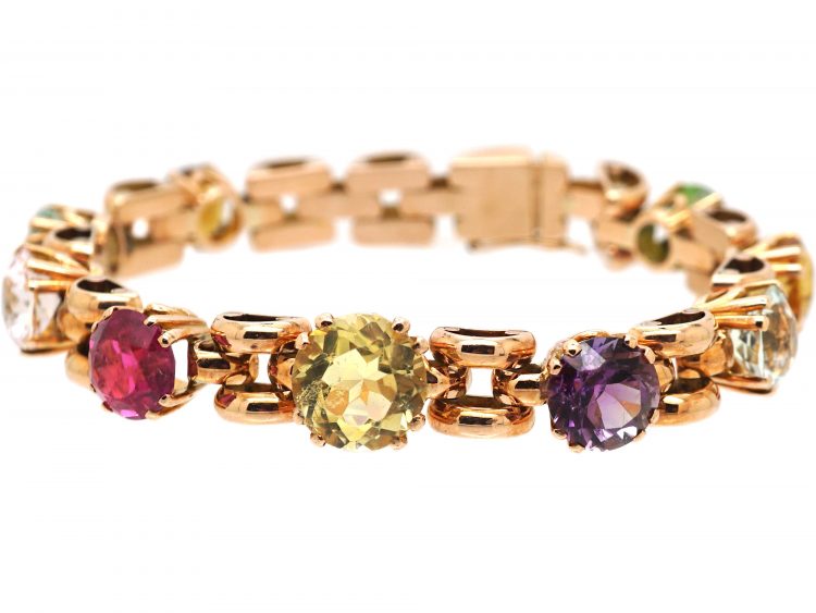 Retro 14ct Gold Harlequin Bracelet