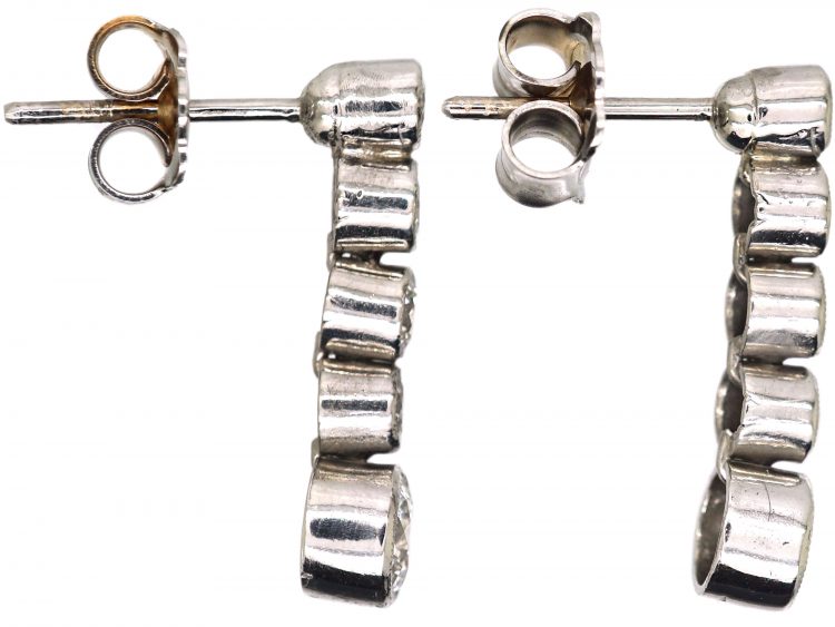 Edwardian Platinum Diamond Drop Earrings