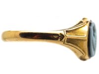Victorian 15ct Gold Signet Ring with Onyx Intaglio of a Pansy