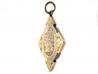 Victorian Gold Back & Front Unusual Shaped Locket