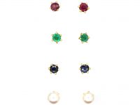 18ct Gold Multi Gem Interchangeable Earrings