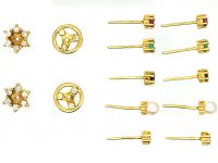 18ct Gold Multi Gem Interchangeable Earrings