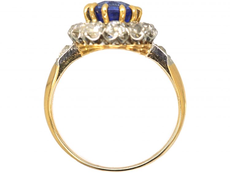 Early 20th Century 18ct Gold Sapphire & Diamond Cluster Ring