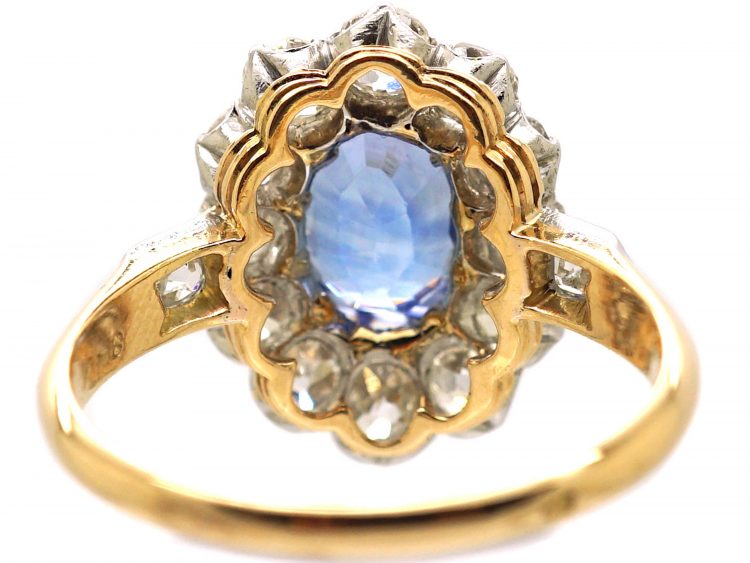 Early 20th Century 18ct Gold Sapphire & Diamond Cluster Ring