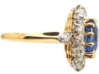 Early 20th Century 18ct Gold Sapphire & Diamond Cluster Ring