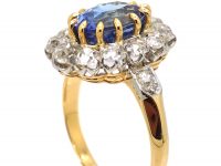 Early 20th Century 18ct Gold Sapphire & Diamond Cluster Ring