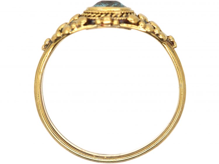 Arts & Crafts 18ct Gold Ring set with an Aquamarine attributed to Arthur Gaskin
