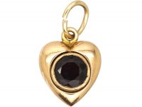 Edwardian 15ct Gold Heart Pendant set with a Natural Split Pearl