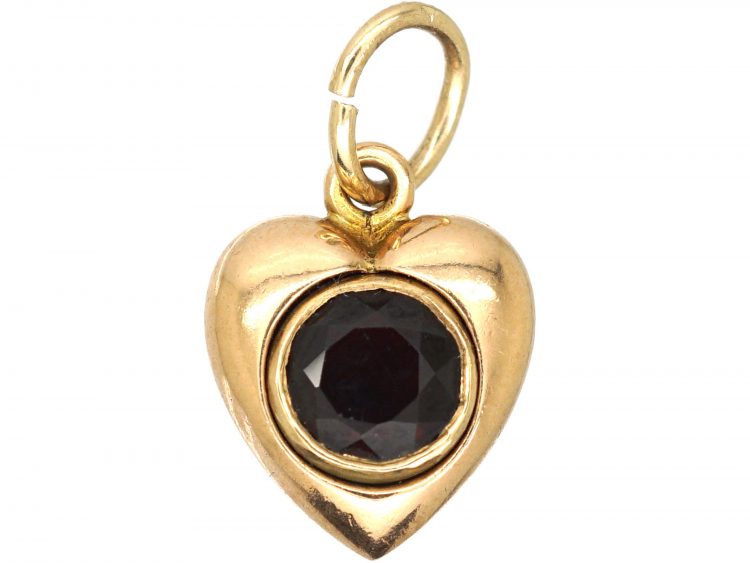 Edwardian 15ct Gold Heart Pendant set with a Natural Split Pearl