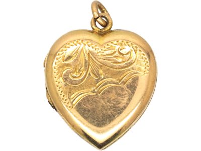 Edwardian 9ct Back & Front Heart Shaped Locket