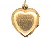 Edwardian 9ct Back & Front Heart Shaped Locket