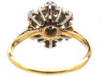 18ct Gold, Diamond Daisy Cluster Ring Assayed in 1969