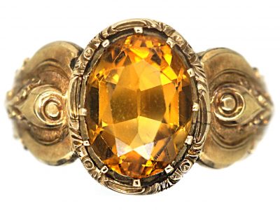 Georgian 9ct Gold Ring set with a Citrine