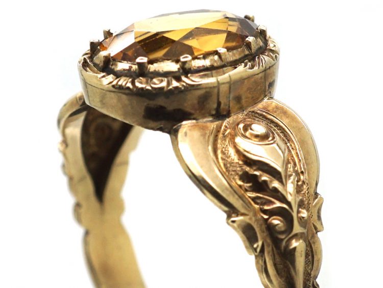 Georgian 9ct Gold Ring set with a Citrine