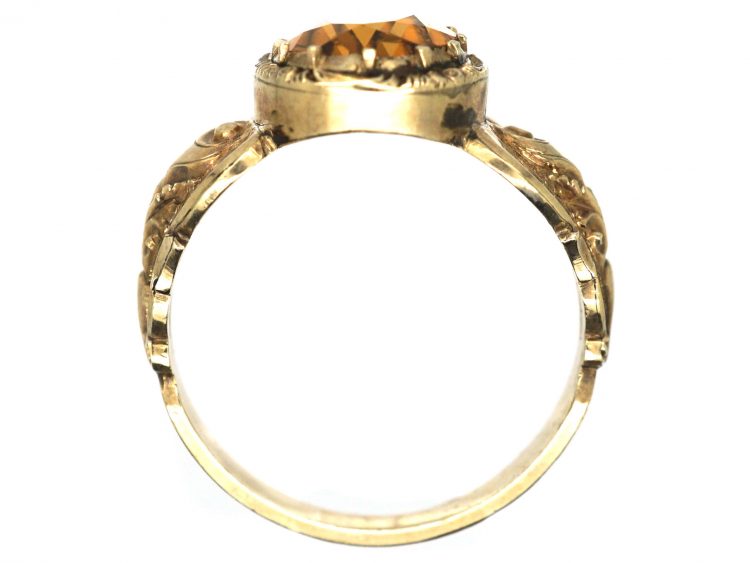 Georgian 9ct Gold Ring set with a Citrine
