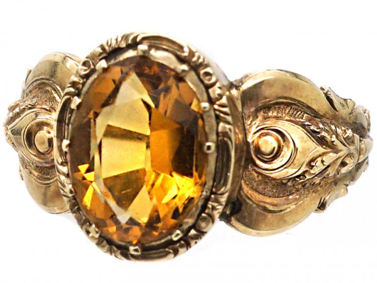Georgian 9ct Gold Ring set with a Citrine