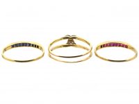 Mid 20th Century 14ct Gold Interchangeable Ring set with Sapphires, Rubies & Diamonds