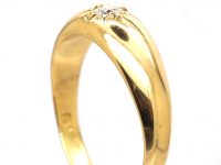 Edwardian 18ct Gold Gypsy Ring set with a Diamond