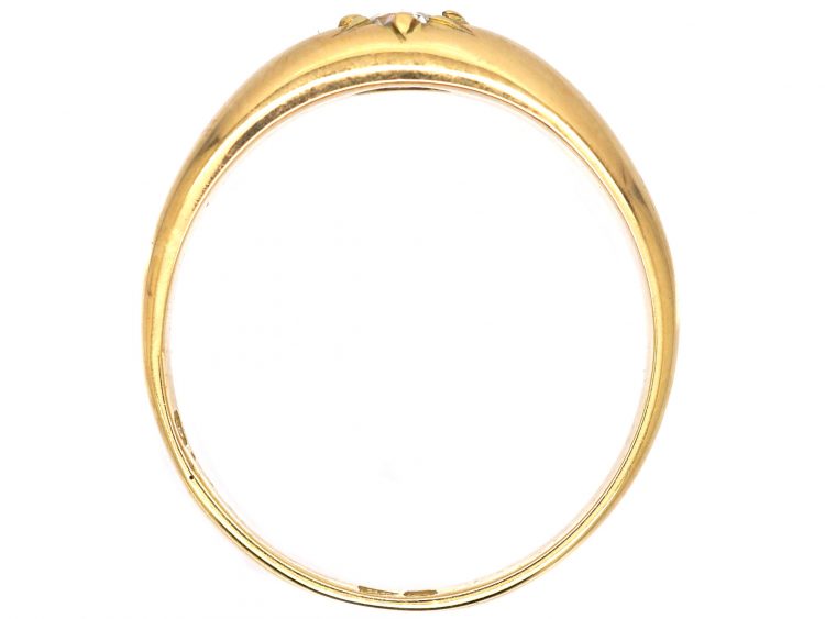 Edwardian 18ct Gold Gypsy Ring set with a Diamond
