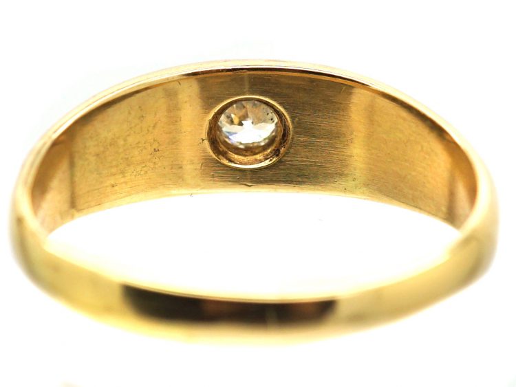 Edwardian 18ct Gold Gypsy Ring set with a Diamond