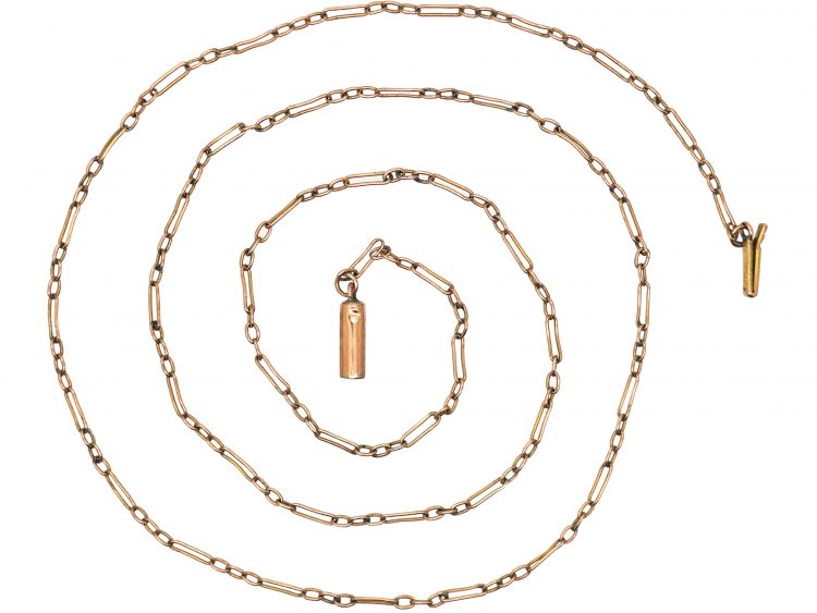 Edwardian 9ct Gold Fancy Link Chain