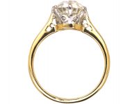 18ct Gold Ring set with a 3.50 carat Cushion Cut Diamond